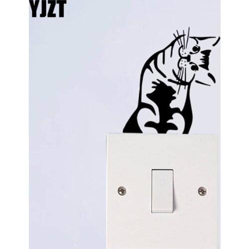 YJZT Funny Look Pet Animal Wall Switch Sticker Vinyl Decal Cartoon Animal Creative 17SS0246