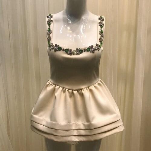 2021 Fashion Summer 2 Pieces Sets for Women Outfits Tank Tops Diamonds Beading Shorts Casual Streetwear Harajuku Sexy Korean ins