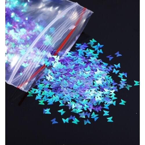 1 Bag Nail Art Sequins Butterfly Maple Leaf Holographic Nail Art Laser 3D Silver Gold Colorful Star Sequins Nail Decoration