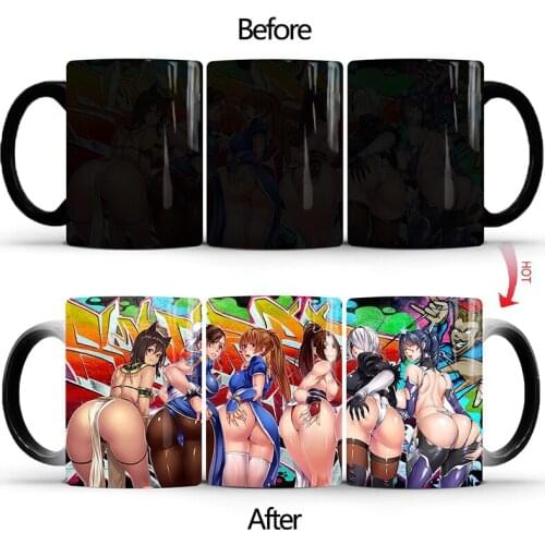 1Pcs New 350ml Anime Beauty Color Changing Mug Ceramic Coffee Milk Tea Cup Gift for Friends Lovers