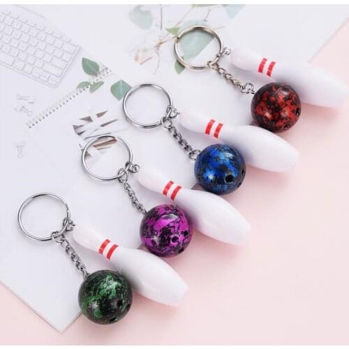 1PC Bowling bag plastic Pendant mini Bowling ball keychain advertisement key chain fans souvenirs key ring School gifts Randomly