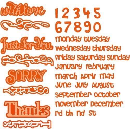 12 Months Rsvp With Love Wedding Happy Birthday Celebrate Phrases Metal Cutting Dies for DIY Scrapbooking Cards Crafts 2019 New