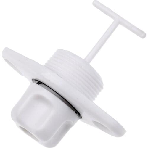 1 X 1"INCH WHITE COMPLETE DRAIN BUNG PLUG & BASE - BOAT/MARINE BUNG COARSE THEAD