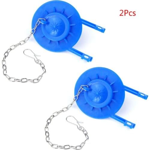 2PCS PVC Toilet Seal Water Stop Valve Cover Drain Flush Valves Toilet Tank Fittings Bathroom Repair Kit with Stainless 85DA