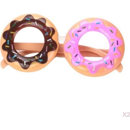 2 PCS Novelty Party Sunglasses Funny Donut Shaped Frame Glasses