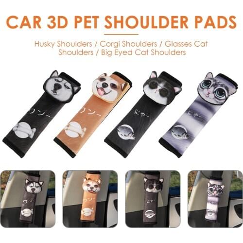 3D Cartoon Animal Car Safety Seat Belt Cover Multi-functional Practical Durable Convenient Auto Seatbelt Shoulder Pad Cushion