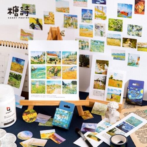 45 Pcs Famous Painting Scrapbooking Stickers Papers Set For Journal Diary Album Diy Embellishment And Invitations Gift Packing