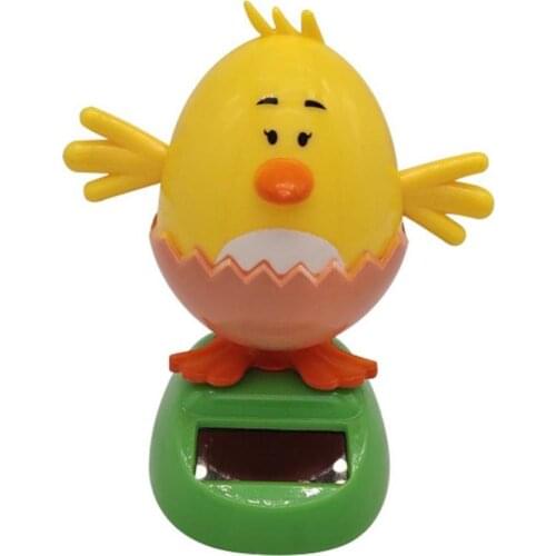 60% Hot Sale Solar Power Shaking Winges Chick Egg Doll Car Ornament Decoration Handicraft Car Ornaments Personality