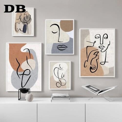 Abstract Line Color Block nude Body Art Nordic Posters And Prints Wall Art Canvas Painting Wall Pictures For Living Room Decor