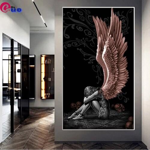 DIY 5D Diamond Painting Angels wings Home Decoration Full Square Round Craft Kits Embroidery skull girl Rhinestone Pictures