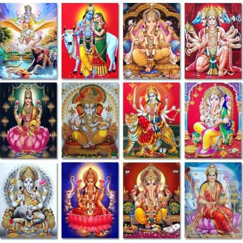 New Arrival Diamond Embroidery Buddha Ganesha 2021 5d Diamond Painting Full Round Rhinestones Picture Diamond Mosaic Beadwork
