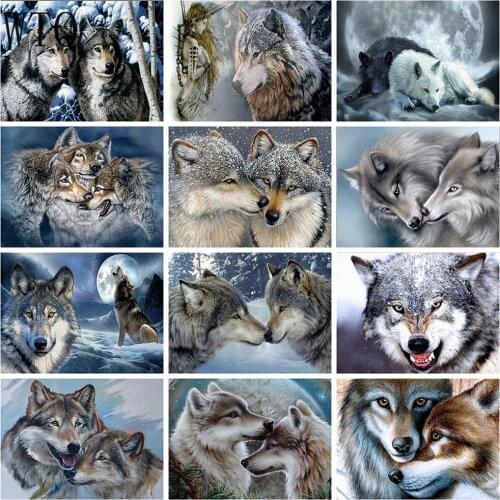 Animal Diamond Painting 5D DIY Wolf Painting Diamond Embroidery Full Square/Round Cross Stitch Kits Mosaic Art Home Decoration