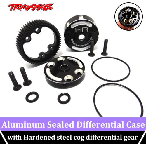 RC Aluminum Sealed Differential Case with Hardened Steel Cog Differential Gear for 1/10 2WD Traxxas Electric Stampede 2WD Slash