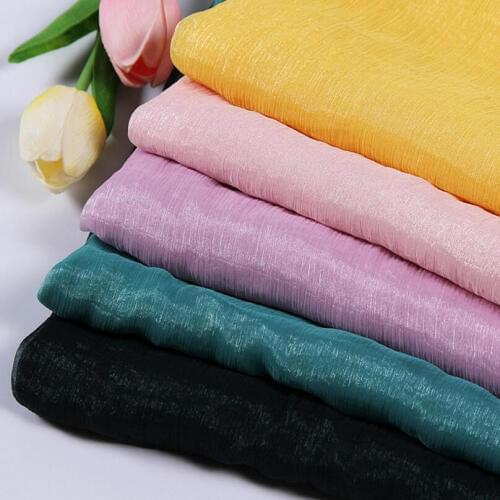 Shiny crepe chiffon silky fabric light soft breathable DIY fabric qualified 1 yard