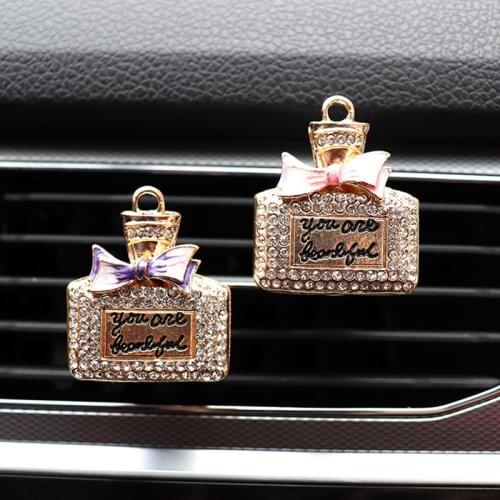 Bling Perfume Bottle Car Air Vent Clip Air Freshener In Auto Interior Decor Car Aroma Diffuser Ornament Car Accessory Girls Gift