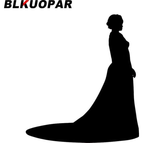 BLKUOPAR for Woman In Long Dress Silhouette Car Stickers Waterproof Decals VAN Occlusion Scratch Surfboard Sunscreen Decoration