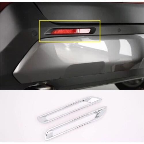 BS Chrome Back Tail Rear Fog Light Lamp Cover Frame Decoration Sticker For Toyota RAV4 2019 2020 Accessories