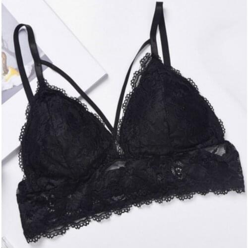 Sexy Deep V Floral Lace Bras Bralette Intimates Thin Belt Lingerie Wirefree Seamless Underwear soutien gorge femme biustonosz
