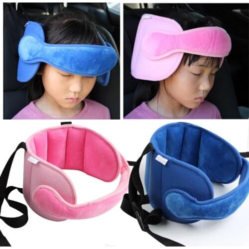 Childrens Car Seat Adjustable Sleeping Headband Baby Headrest Pure Color Auxiliary Sleep Fixed Protection Kids Travel Pillows