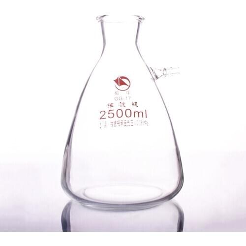 Filtering flask with side tubulature,Capacity 2500ml,Triangle flask with tubules,Filter Erlenmeyer bottle