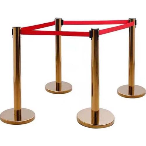 KinJoin The newest Railing Stainless Steel Isolation Belt Telescopic Railing Seat Airport Cordon Fence Queuing Guardrail Post