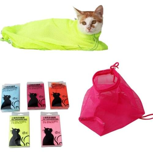 Cats Grooming Bathing Mesh Bag No Scratching Biting Restraint For Bathing Nail Trimming Injecting Examing Kedi Malzemeleri