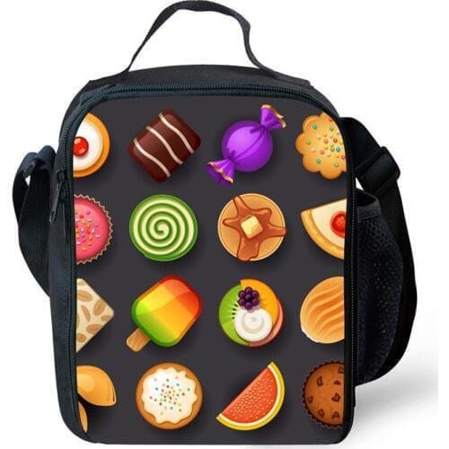 Fashion fruit salad Fruit Print Portable Picnic Bag Kids Insulation Lunch Bag Thermal Insulation Lunch Box Girls Small Meal Pac