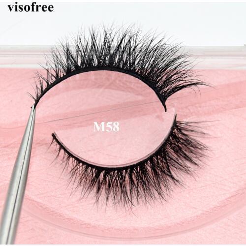 Visofree Mink Eyelashes Hand Made False Eyelashes Cruelty Free Mink Lashes Eyelash Extension Makeup Faux Cils Eyelashes M58