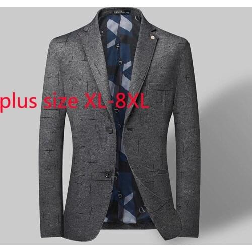 New Arrival Fashion Super Large High Quality Spring Autumn Large Fashion Men Suit Coat Plus Size 2XL 3XL 4XL 5XL 6XL 7XL 8XL
