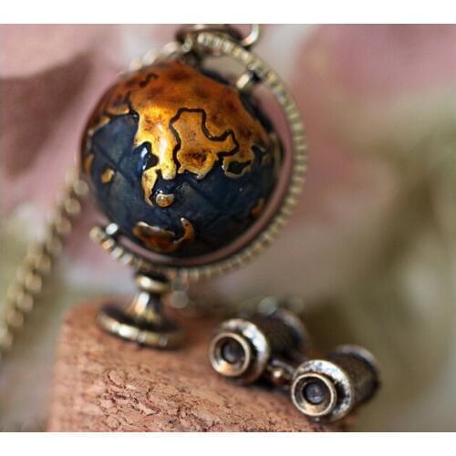 Wholesale vintage New Fashion suspension Globe Telescope Ball necklaces & pendants Women Sweater Chain Gifts pendant