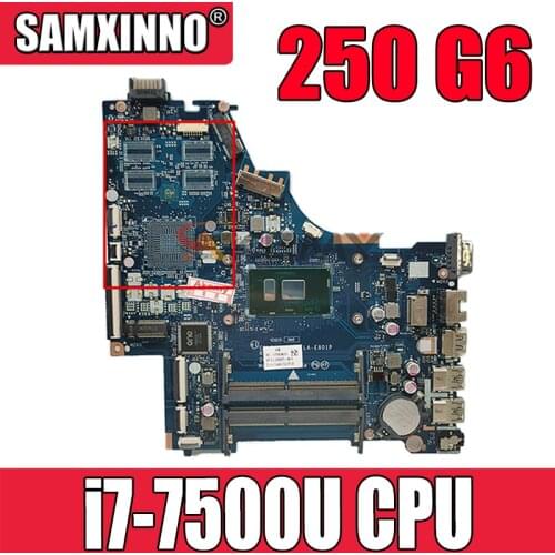 Original For HP 250 G6 Laptop Motherboard LA-E801P With i7-7500U CPU 926246-601 926246-001 DDR4 100% Tested Fast Ship