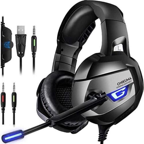 ONIKUMA K5 Wired Headphones With Microphone PC Earphones Gaming Headset Heavy Bass Stereo Sound For PS4 Xbox One Headsets Gamer