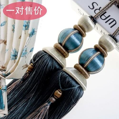 Luxury Curtain Structured Curtain Strap Hanging Ball Tassel Handmade Pendant Tassel planets living room decoration