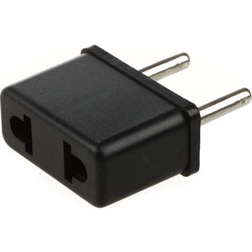 Plug Adapter for USA Flat to Europe Round Pin