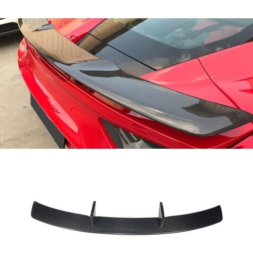 Dry Carbon Fiber Car Rear Trunk Spoiler Rear Bumper Wing Boot Rear Lip for Ferrari 488 GTB 2015 - 2018 FRP