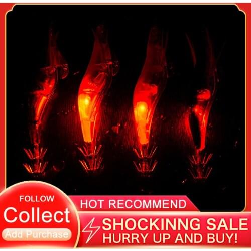 Waterproof Fishing Lures LED Electronic Double-layer Shrimp Night Fishing Squid Jigs Bass Bait Fish Tackle Tools Accessories
