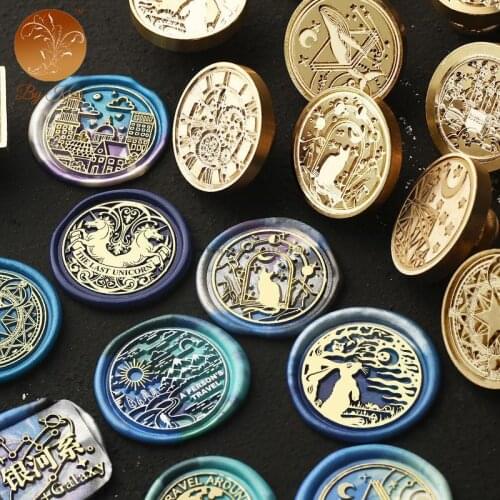 Rosemary Wax Seal Stamp Retro Antique Sealing Wax Scrapbooking Stamps Set Wedding Decorative With Handle Whale Rose Sunflower