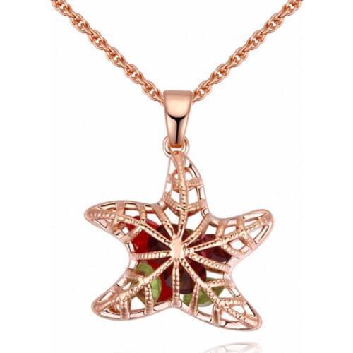 TRACYSWING 4 Colors Real Rose Gold Color Austrian Crystals Sweater pendant necklace for women monkey style #TW132039