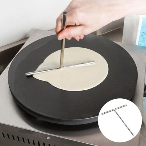1 PC Crepe Spreader Non-stick Stainless Steel Polish Pancake Rake Utensils Batter Spreading Tools for Food Stall Restaurant Home