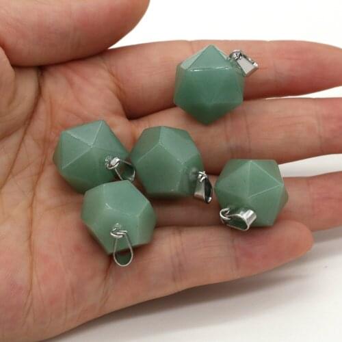 1 Piece Natural Pendants Stone Green Aventurine Charms for Jewelry Making DIY Necklace Accessories Size 20x20mm