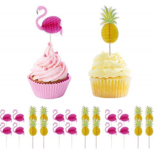 10pcs Flamingo Party Decoration Hawaiian Flamingo Pineapple Sign Cocktail Wedding Decoration Birthday Party Decoration Kids-C