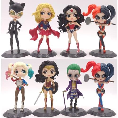 14cm Movie Qposket Harley Quinn Joker Acition Figure Toys Supergirl Wonder Woman Collectible Figurine Model Gifts Kids Toys