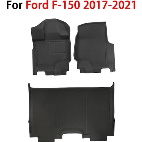 Fully Surrounded Special Foot Pad For 2017-2021 Ford F-150 Waterproof Non-Slip trunk Floor Mat XPE Modified Accessories 3PCS