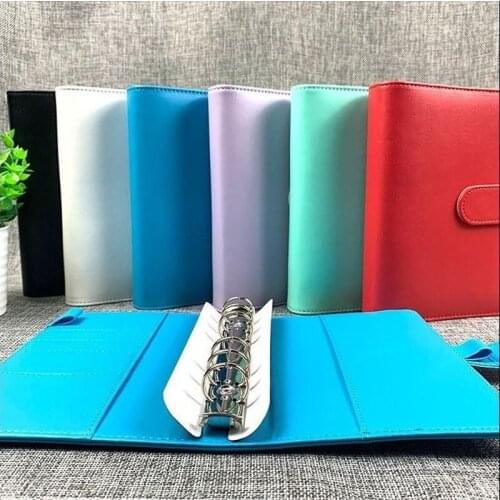 A6 Cute Ring Diary Leather Cover Case Six-Hole Loose-Leaf Shell Hand Book Office Personal Binder Weekly Planner/agenda Organizer