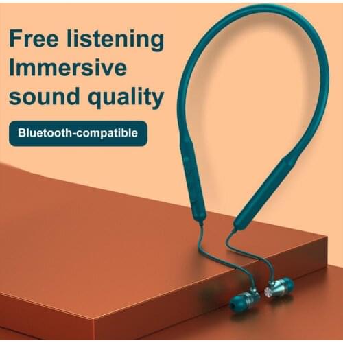 GB13 Wireless Headsets Neck Hanging 9D Stereo In-ear Waterproof Bluetooth-compatible 5.0 Earphones for Sports