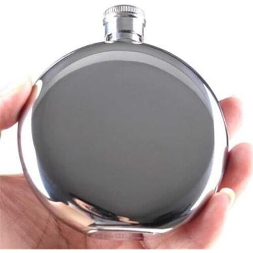 2PCS Nice Mini Stainless steel hip flask alcohol bottle Travel whiskey alcohol liquor bottle flagon Male Small Circular Bottle