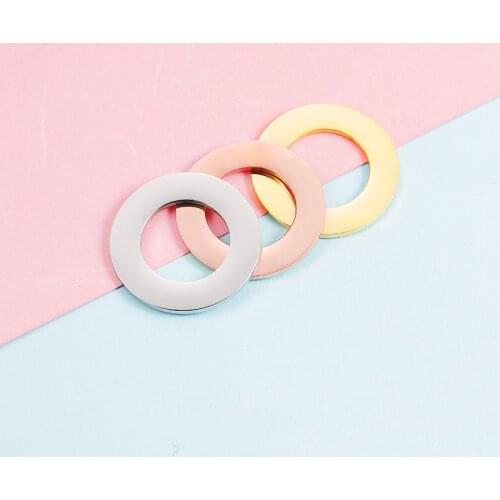 Fnixtar 20Pcs 25mm Hollow Circle Charms Mirror Polished Stainless Steel Round Connector Charms For DIY Braid Bracelet Necklaces