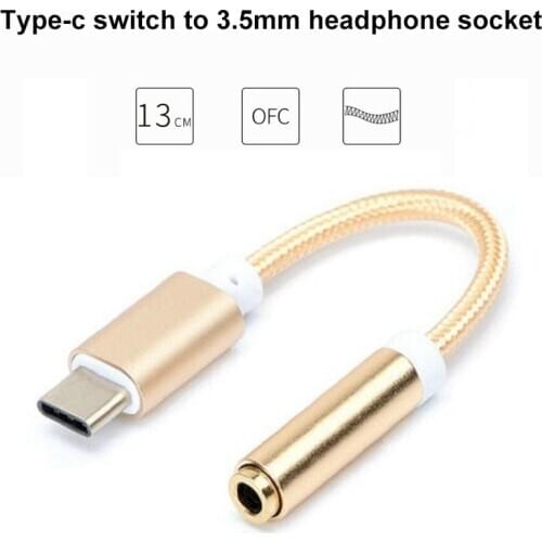 Type-C To 3.5mm Earphone Cable Adapter Usb 3.1 Type C USB-C Male To 3.5 AUX Audio Female Jack for Xiaomi 6 Mi6 Letv 2 Pro 2 Max2