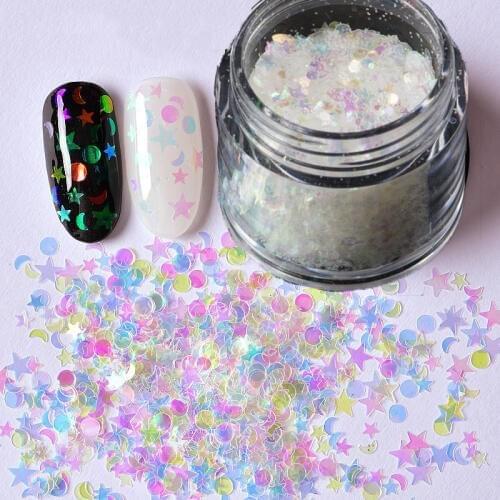 Nail Glitter 10mlUnicorn White AB Glitter 1 Boxe Unicorn Mermaid AB Color Nail Glitter Sequins Nail Glitter Mermaid Nail Art