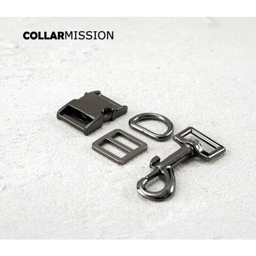 Metal buckle+Tri-Glid+D ring+metal dog clasp/set) retailing 20mm for DIY dog collar set harness high quality DIY parts